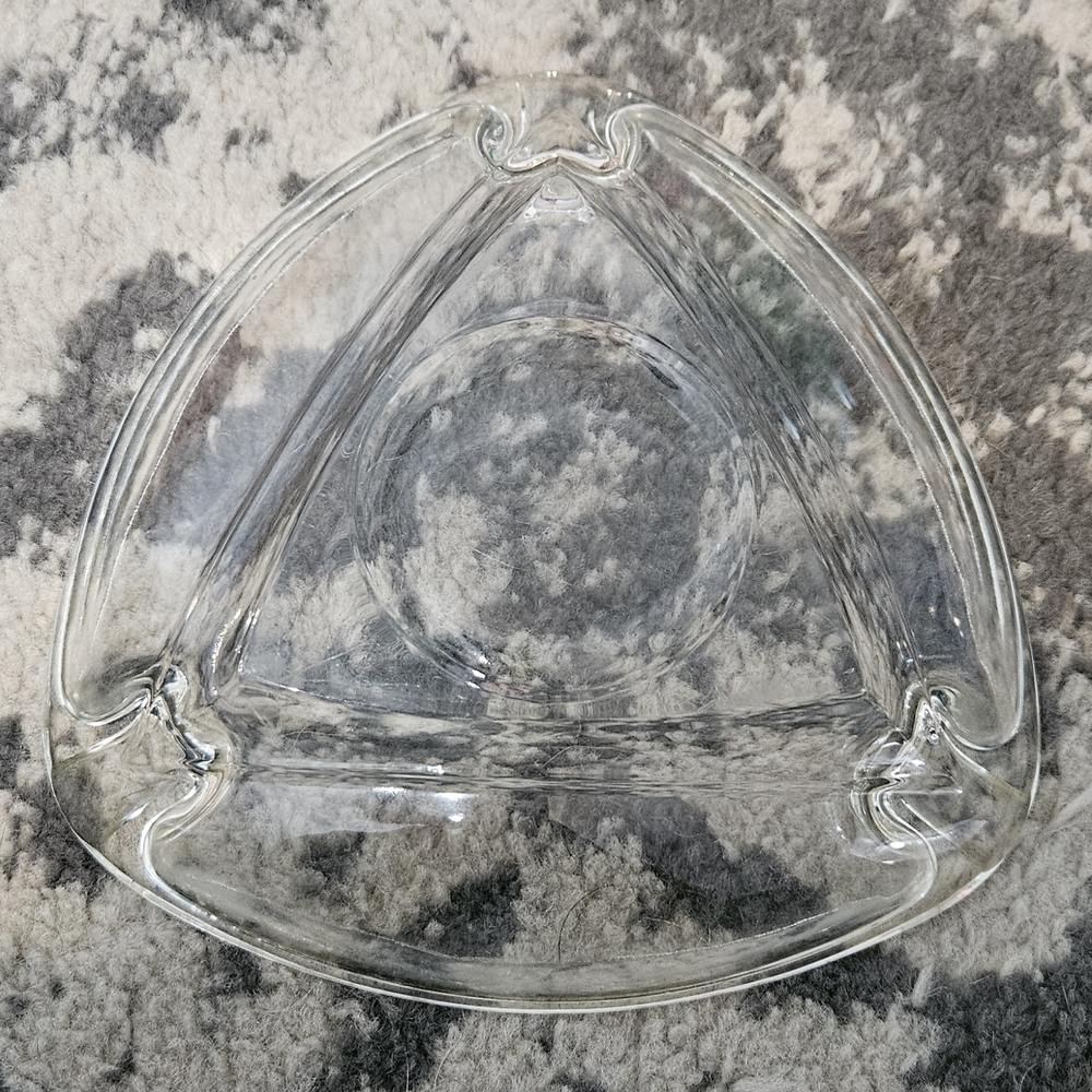 Clear Glass Triangular Bowl - Picture 3 of 3